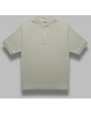 AURALEE Pima Baumwolle Schwer Pique Polo - Grau