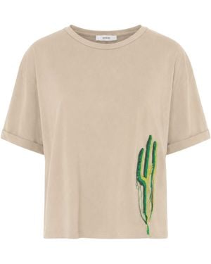 Akep T-Shirt With Side Print - Natural