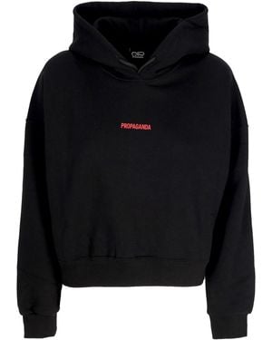Propaganda Short Hoodie W Ribs Assault Croptop Hoodie - Black