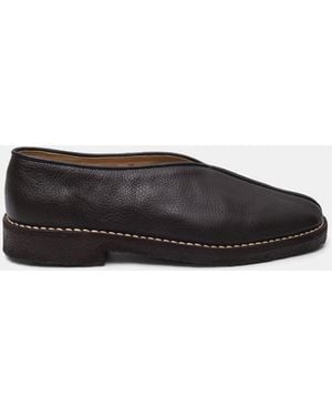Lemaire Gerohrte Crepe Pantoffeln - Schwarz