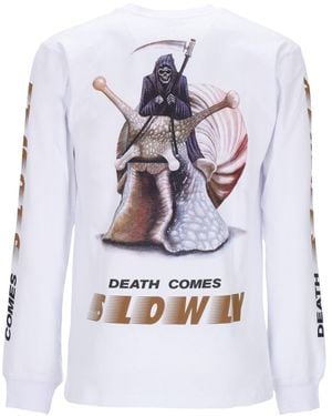 Doomsday Slowly Herren Langarm-T-Shirt L/S Tee Weib - Weiß