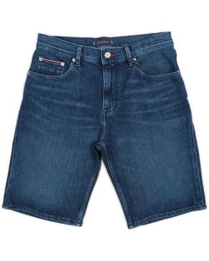 Tommy Hilfiger Bermuda Jeans 5 Taschen Lavaggio Scuro Mw0Mw35176 1Bl - Blau