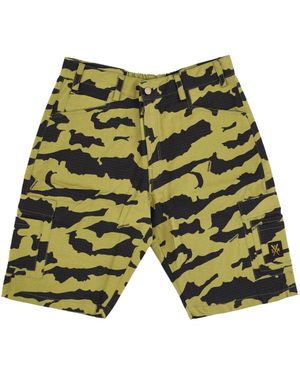 5TATE OF MIND Short De Combat Retrofuture Pantalon Court Militaire Camouflage Pour Hommes - Vert