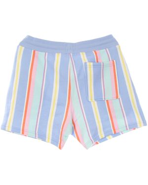 Tommy Hilfiger Shorts Pastel Mixed Vertical Stripe Sweat Shorts - Blue