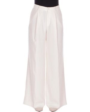 Ralph Lauren Pants 200P03582 001 Kirahn Full Lenght Pleated Cream - White