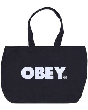 Obey Bolso Tote De Lona Para Mujer Negro/Blanco - Azul