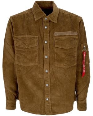 Alpha Industries Long Sleeve Shirt Cord Overshirt - Green