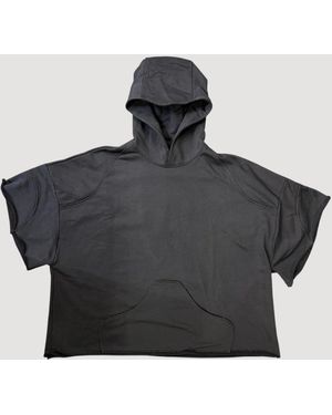 UNTITLED ARTWORKS Hoodie Poncho - Negro