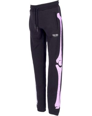 Phobia Pantalones De Chandal Ligeros Hombre Pantalones Con Estampado De Esqueleto Negro/Purpura - Azul