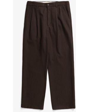 Norse Projects Hestur Relax Cotton Linen Twill Pleated Trousers - Negro