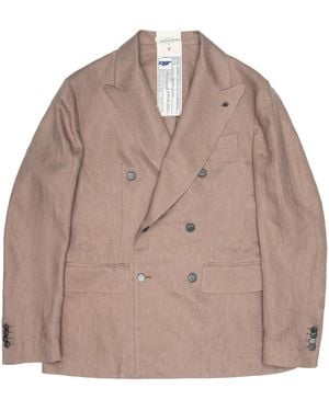 Messagerie Herren Doppel Petto Jacke Leon Fango - Braun