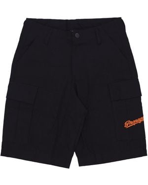 Propaganda Pantalones Cortos Tipo Cargo Para Hombre, Color Negro - Azul