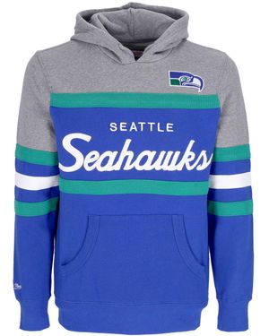 Mitchell &amp; Ness Sudadera Con Capucha Para Hombre Nfl Headcoach Hoodie Seasea - Azul