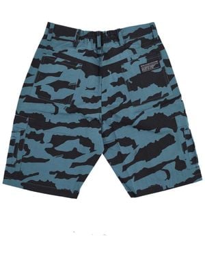 5TATE OF MIND Retrofuture Combat Shorts Shorts Pour Hommes Sarcelle Camo - Bleu