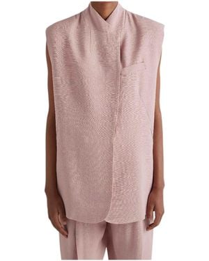 MEIMEIJ Oversize Vest With Concealed Buttons - Pink