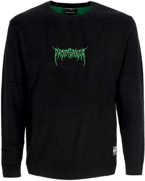 Propaganda Herren Ribs Crown Jacquard Pullover Schwarz