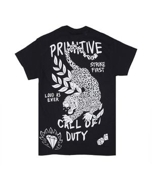 Primitive Skateboarding Task Force Tee X Call Of Duty Camiseta Negra Para Hombre - Negro