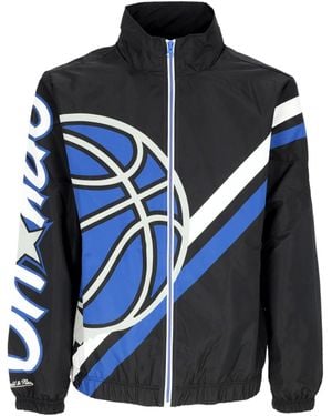 Mitchell & Ness Windbreaker Nba Exploded Logo Warm Up Jacket Hardwood Classics Orlmag - Blue