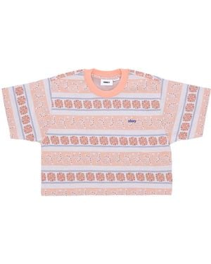 Obey Esther Cropped Tee T-Shirt - Pink