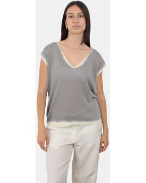 Jucca De Punto O Ganchillo Mod. Kimono - Gris
