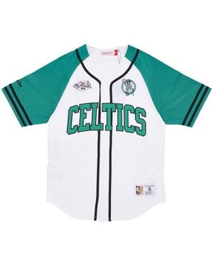 Mitchell & Ness Button Jacket Nba Practice Day Button Front Jersey Hardwood Classics Boscel - Green