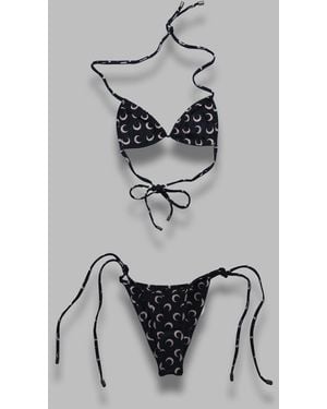 Marine Serre Swimwear Jersey Bikini - Gray