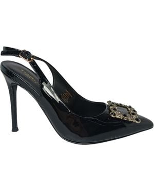 Tosca Blu Schuhe Fur Damen Demi Decollete Mit Steinanwendung, Verschluss Mit Knochelband - Schwarz