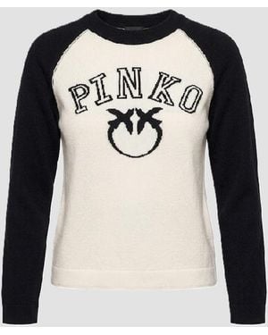 Pinko Sweater With Logo Love Birds -Bureau - Black