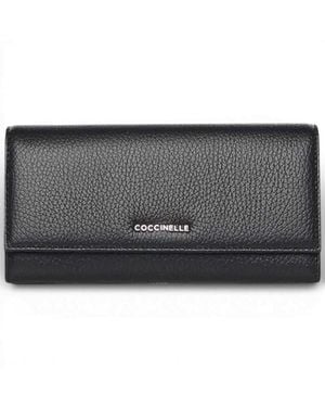 Coccinelle Metallic Soft Wallet Leather - Black