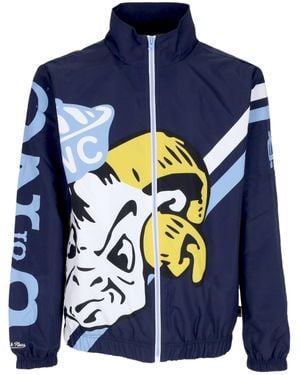 Mitchell & Ness Windbreaker Ncaa Exploded Logo Warm Up Jacket Unchee - Blue