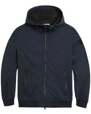 Woolrich Ut2873 Soft Shell Hoodie 3989 Melton Wosw0128Mr - Blue