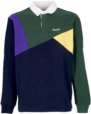 Huf Long Sleeve Polo Mixed Up L/S Knit Polo - Blue