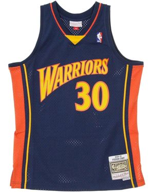 Mitchell &amp; Ness Basketball Tank Top Nba Swingman Jersey Hardwood Classics No 30 Stephen Curry 2009-10 Golwar Road - Blue