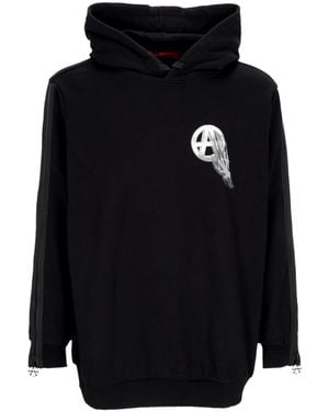 Acupuncture Lightweight Hooded Sweatshirt Skulled Logo Hoodie - Blue