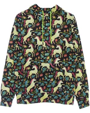 Wesc Mike Unicorn Aop Hoodie Schwarzes, Leichtes Herren-Sweatshirt Mit Kapuze - Grün