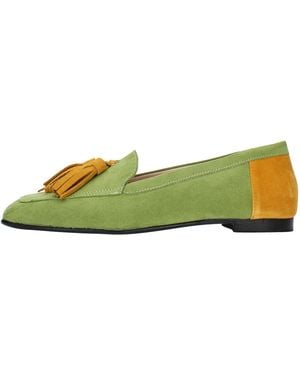 Giulia Neri Faux Suede Slip-On Moccasins - Green