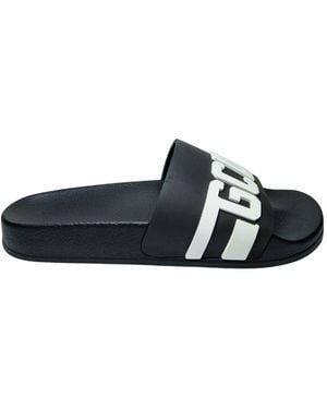 Gcds Shoes Sliders Logo Chain - Black