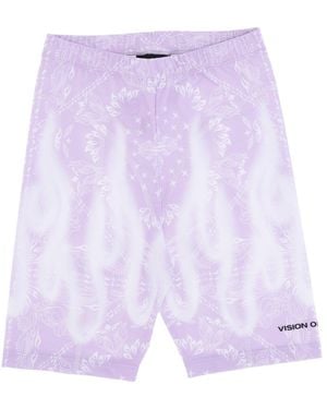 Vision Of Super Mallas Cortas Ciclistas Con Estampado De Bandana Lila - Morado