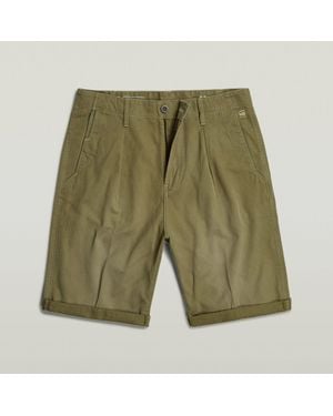 G-Star Shorts And Bermuda D24544 C962 Pleated Chino B212 Smke Olives - Green