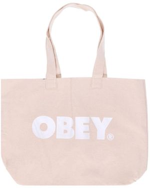 Obey Bolso Tote De Lona Para Mujer Natural/Blanco - Rosa