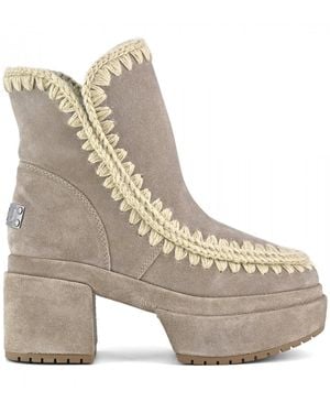 Mou Damenstiefel Mit Fellfutter - Natur
