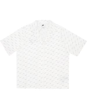 Nike Camisa De Manga Corta Mujer Ropa Deportiva Camisa Tejida Moderna Para El Dia A Dia - Blanco