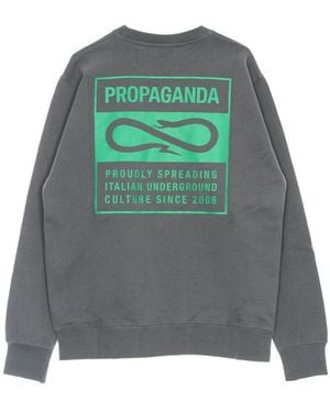Propaganda Sudadera Ligera De Hombre Con Cuello Redondo Label Cuello Redondo Gris/Verde