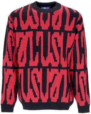 USUAL Digi Sweater Herrenpullover Schwarz/Rot
