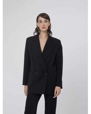 Silvian Heach Double-Breasted Blazer Over - Blue