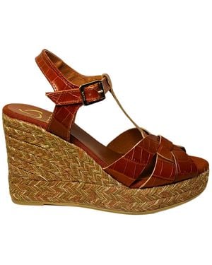 Kanna Shoes Sandal Margarita Cognac-Close With Strap - Brown