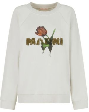 その他 MARNI Cream cotton oversize sweatshirt Marni Women Cream Cotton Oversize Sweatshirt In Yellow