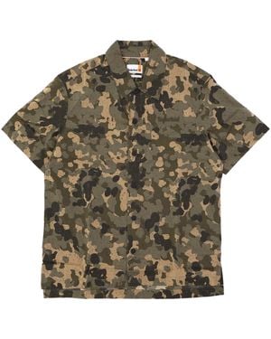 Timberland Oh Ss Short Sleeve Shirt All Over Print Shirt Cassel Earth Tree Camo - Green