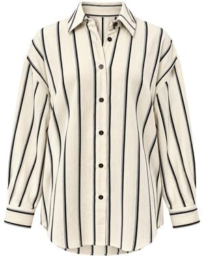 ELEH Shirt Hemd Gestreift - Weiß