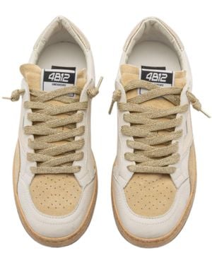 4b12 Leren Sneakers Voor Playnew Champagne - Naturel